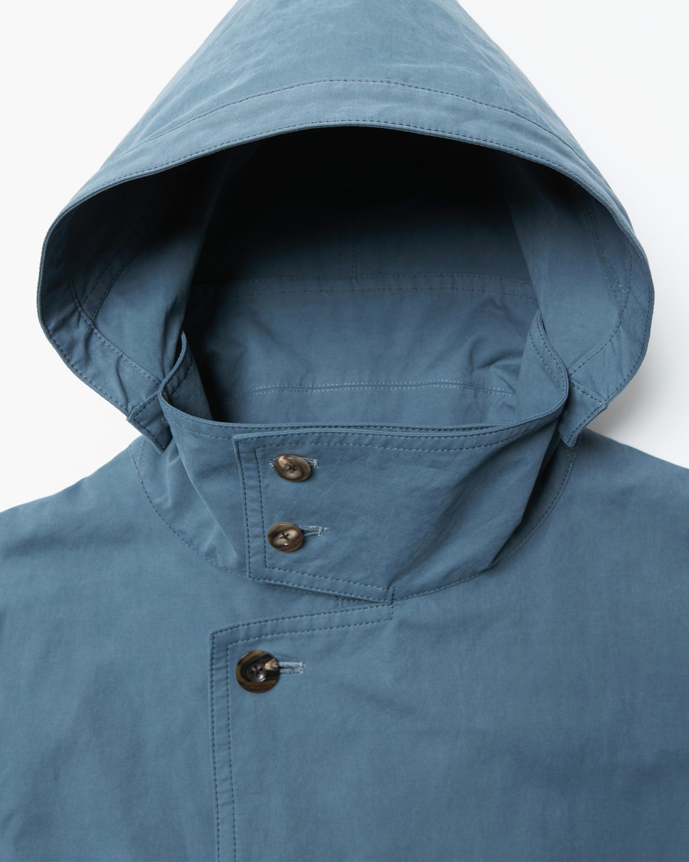 HOODED LONG COAT WITH LINEN MIX BELT