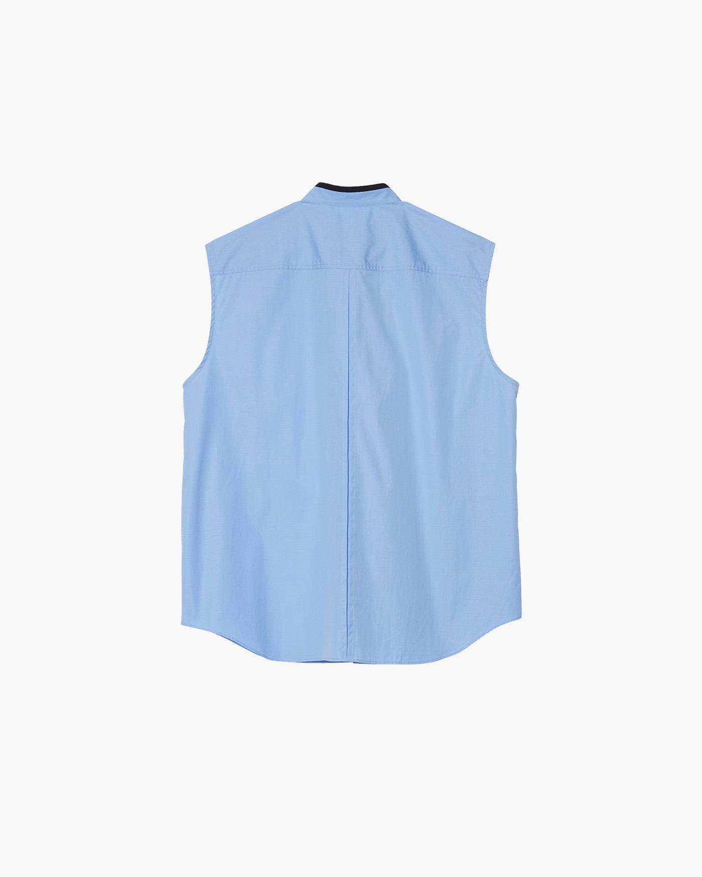 SLEEVELESS STAND COLLAR SHIRT