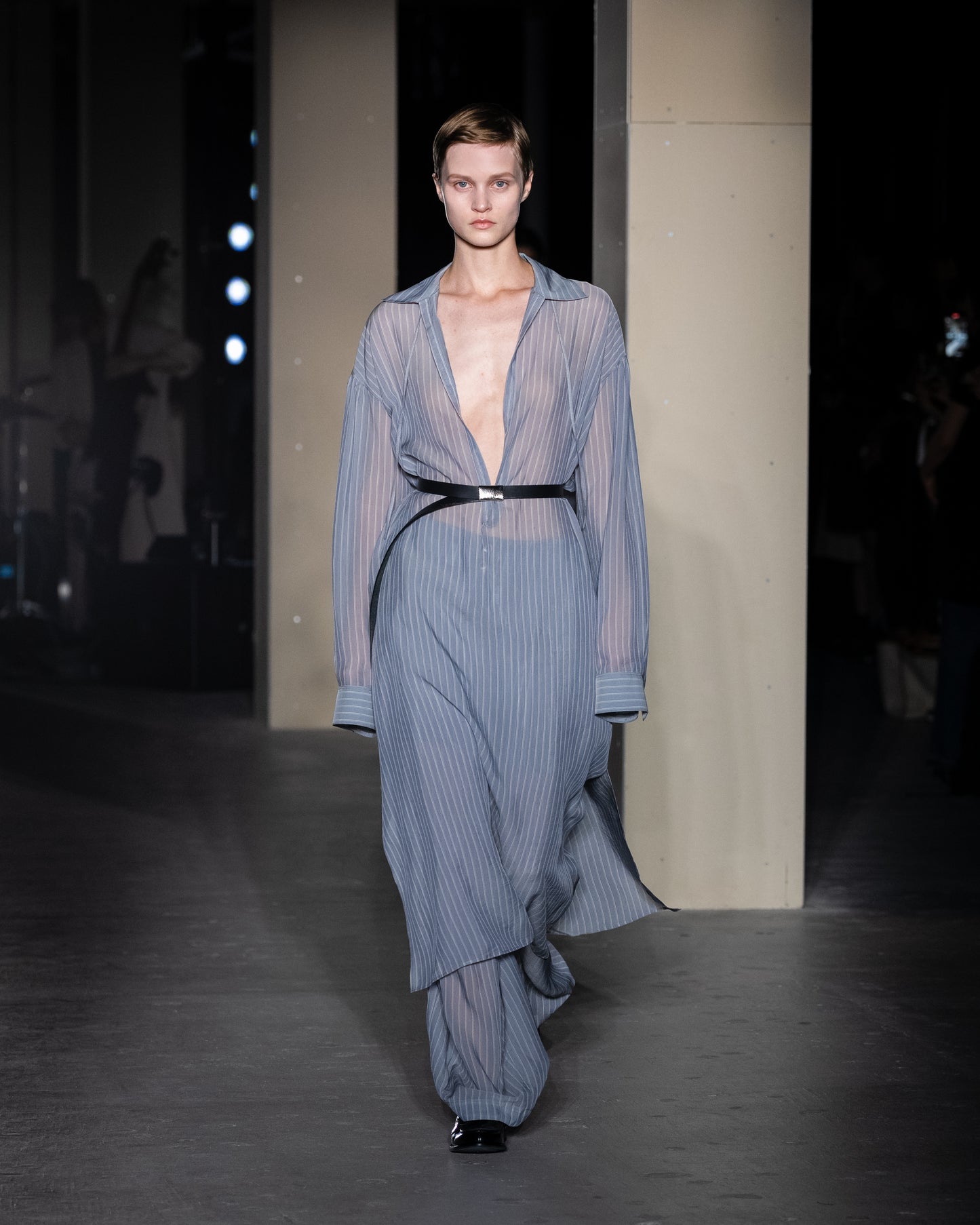 SLIT NECK SHIRT DRESS