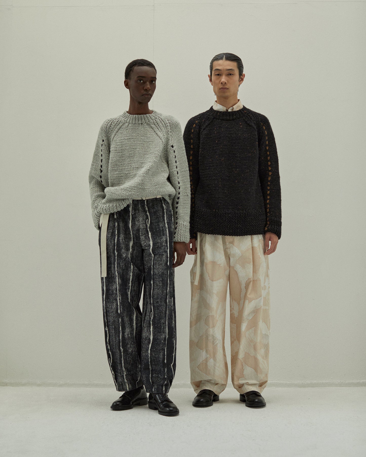 VOLUME PANTS WITH LINEN MIX BELT