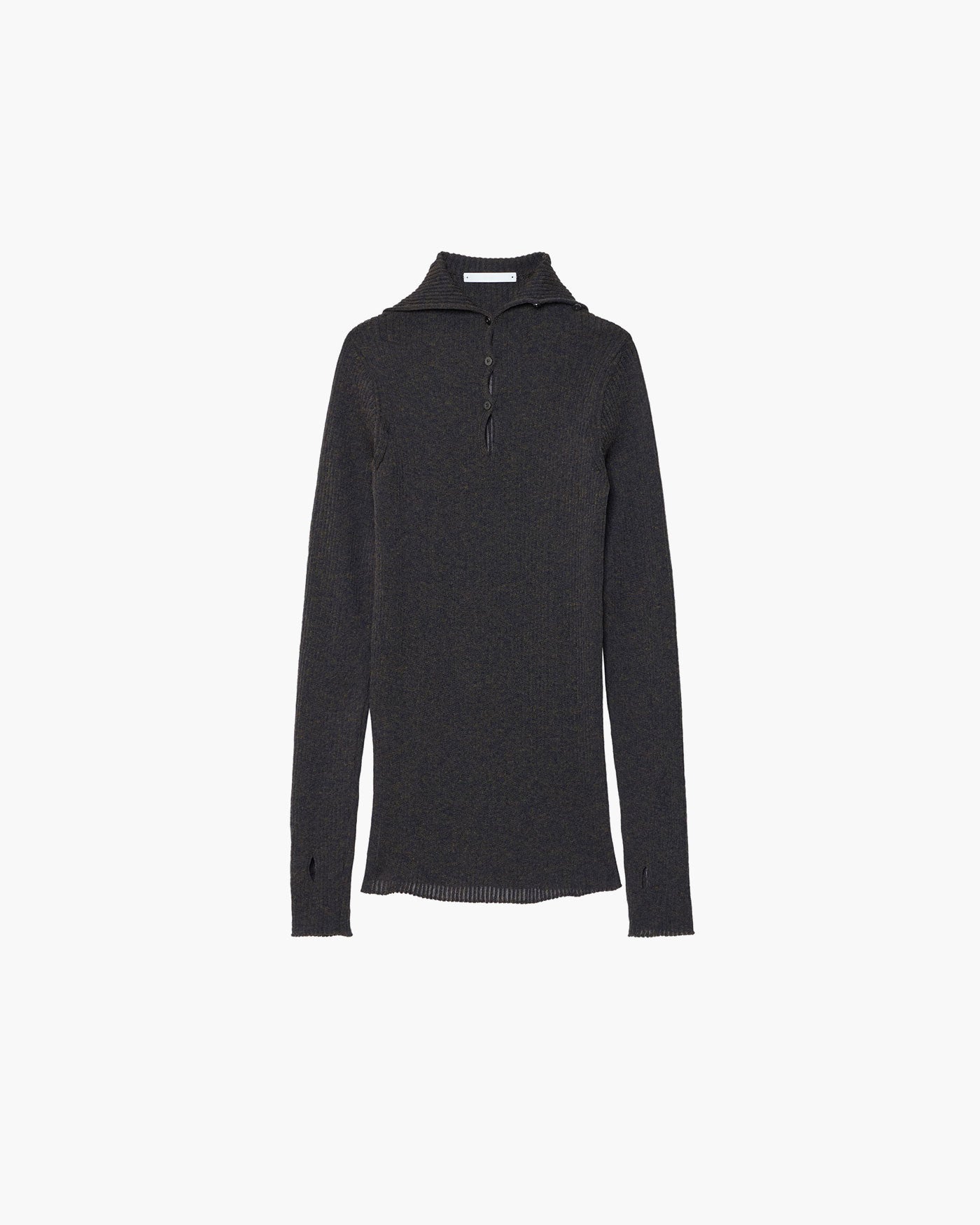 RAMIE-BLEND RIB KNIT PULLOVER