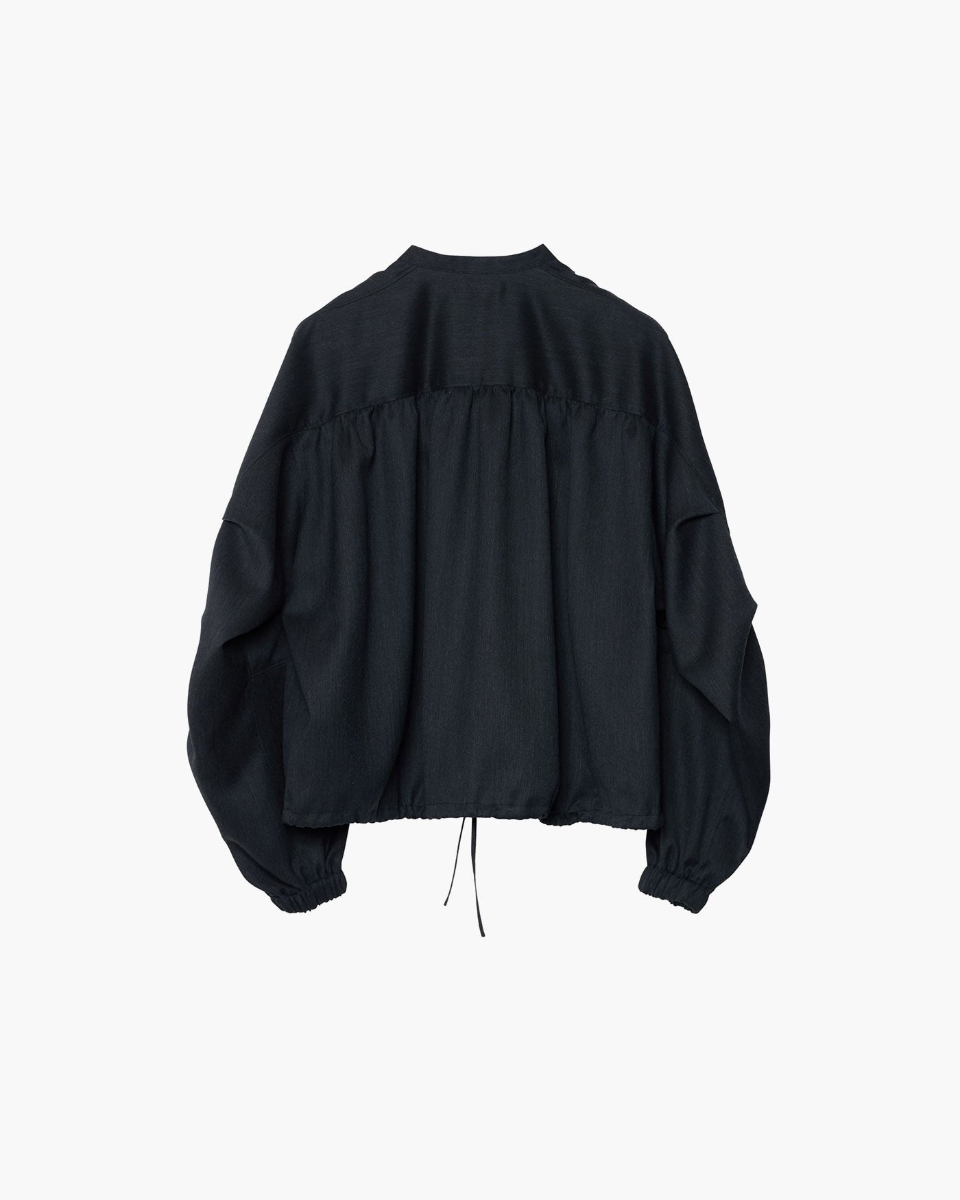 BAND COLLAR SLIT NECK BLOUSE
