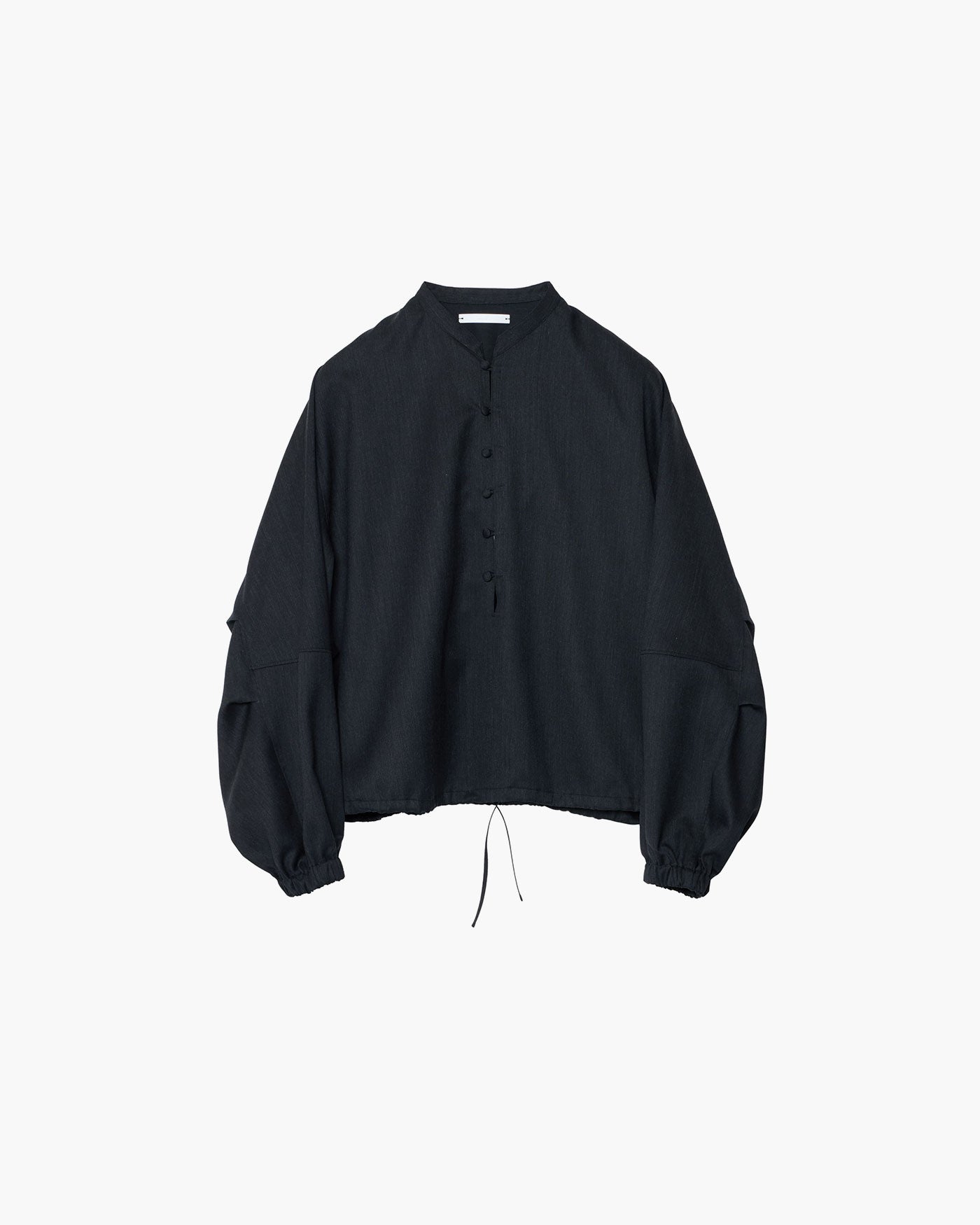 BAND COLLAR SLIT NECK BLOUSE