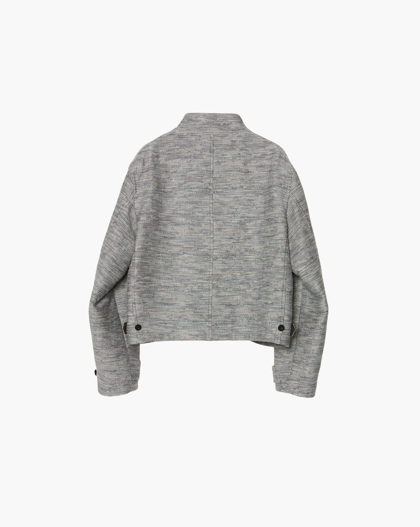 STAND COLLAR BLOUSON WITH LEATHER POCKET