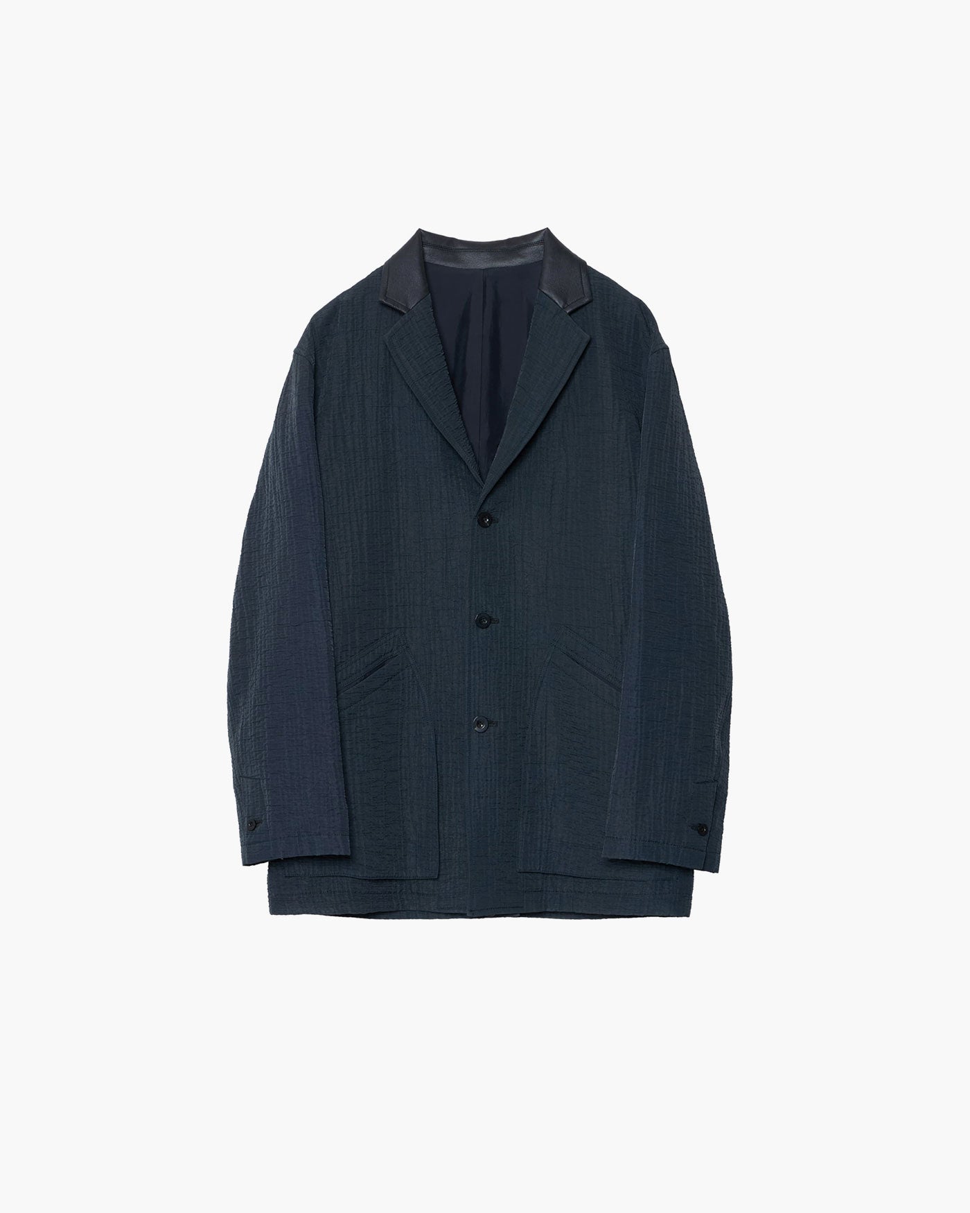 LEATHER-COLLAR JACKET