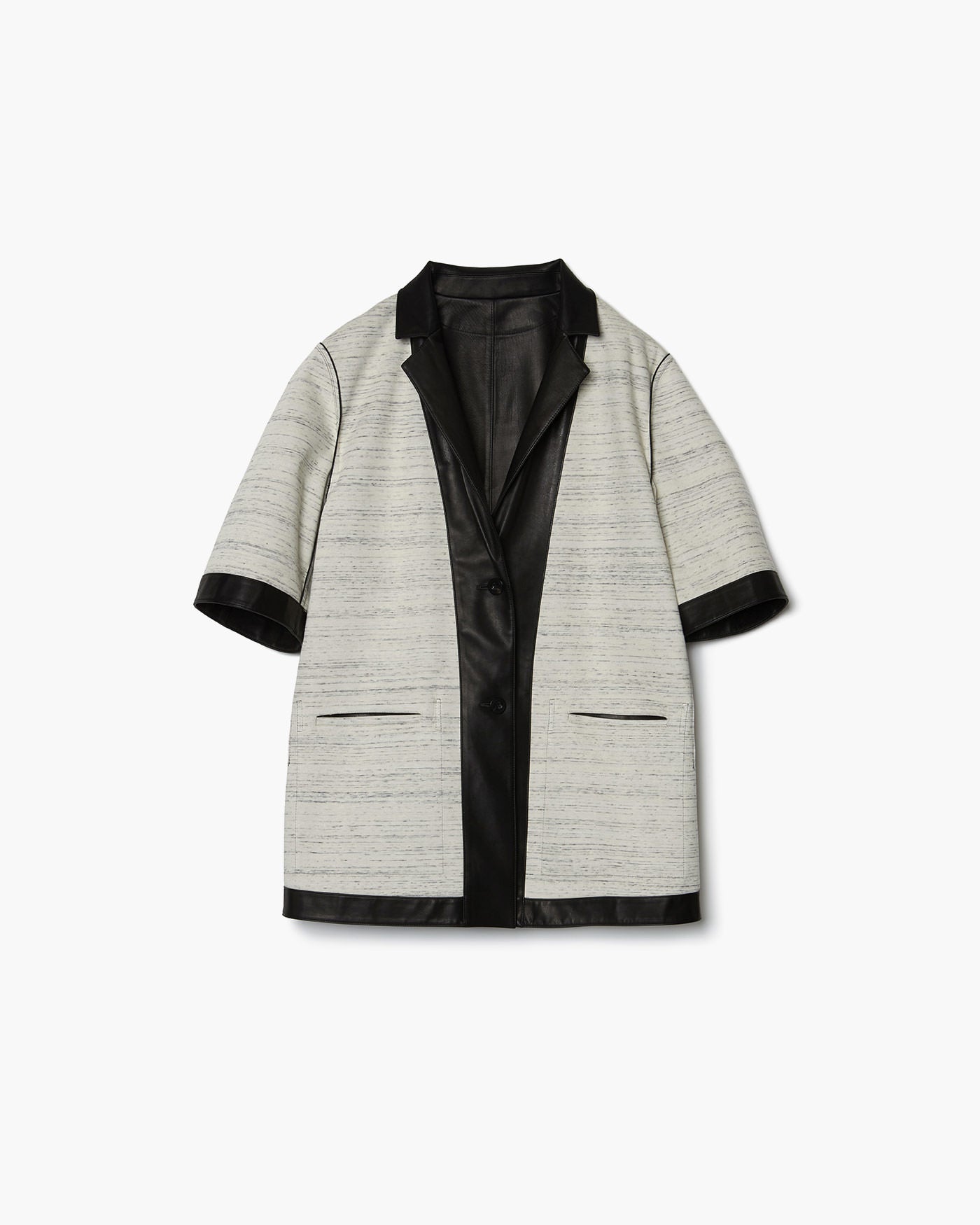 REVERSIBLE SHORT-SLEEVED LEATHER JACKET