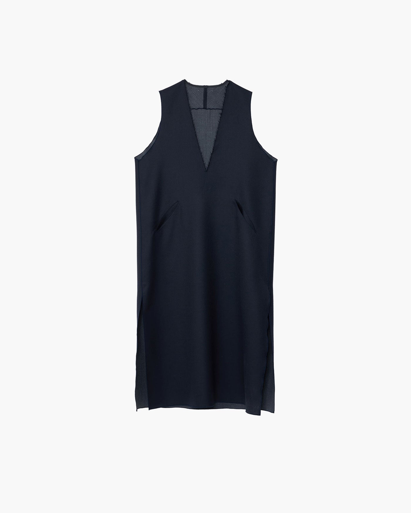 SLIT NECK SLEEVELESS DRESS