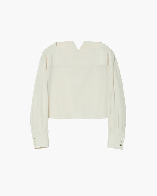 CROPPED BOAT NECK BLOUSE