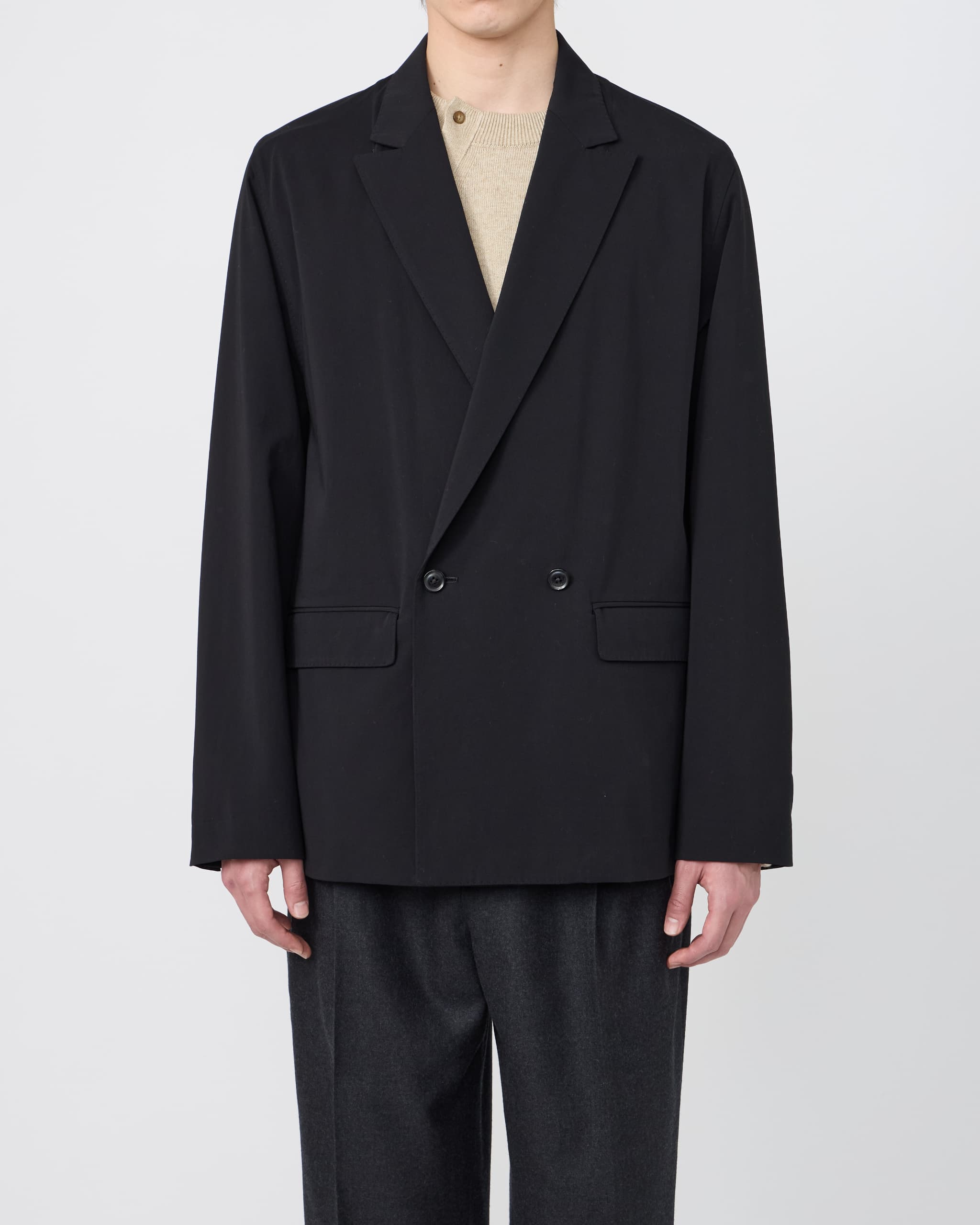 DOUBLE-BREASTED RELAX SHOULDER JACKET – IRENISA