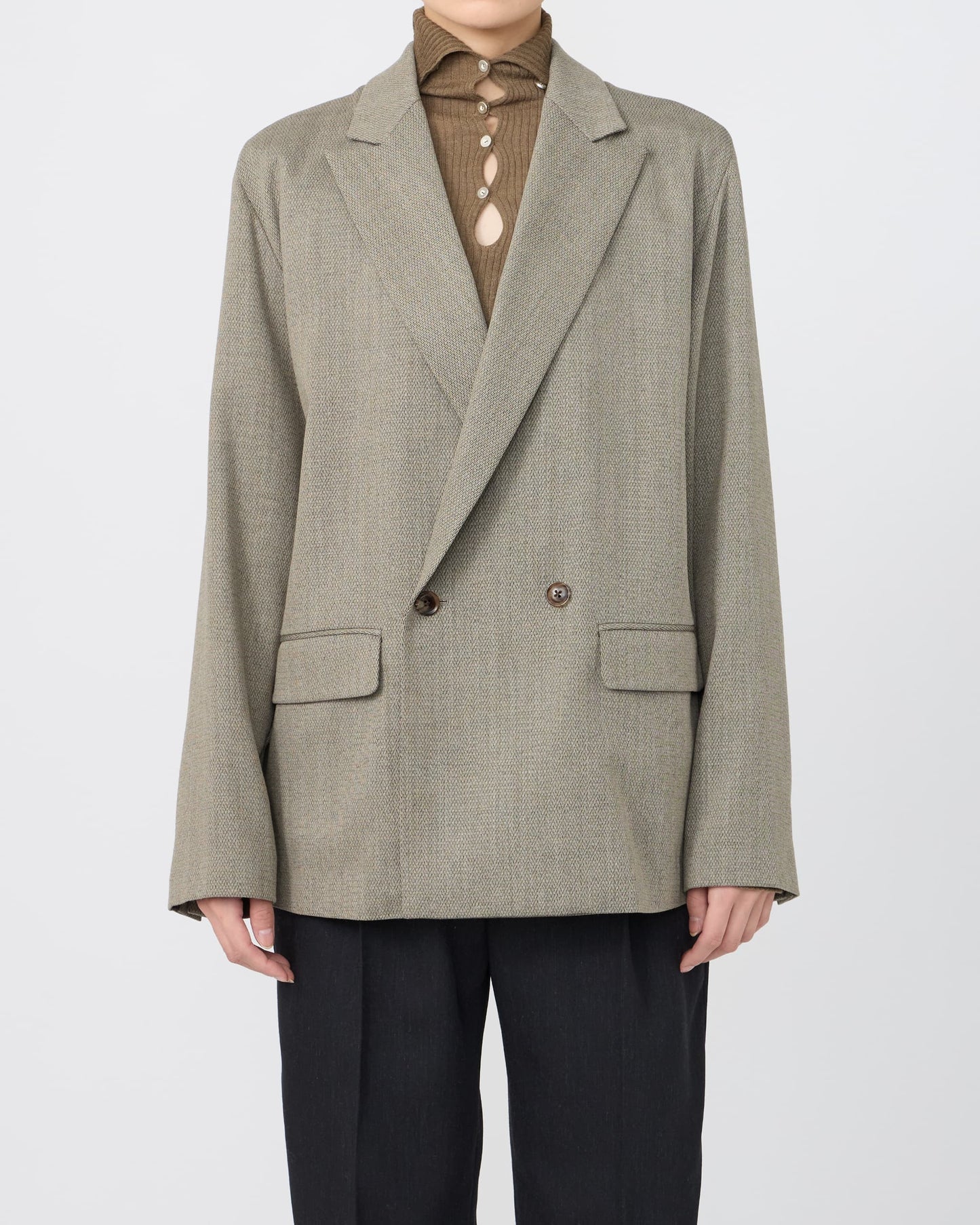 DOUBLE-BREASTED RELAX SHOULDER JACKET
