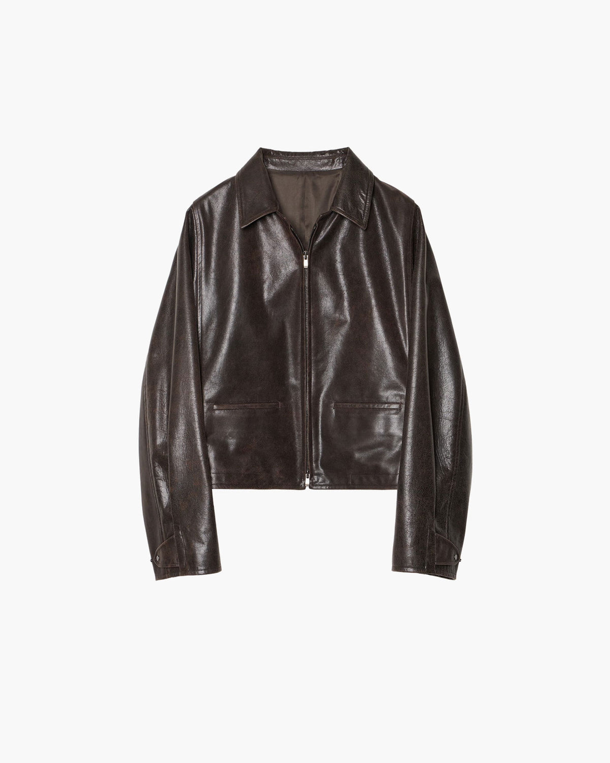 MODIFIED-SLEEVE LEATHER MOTOR JACKET