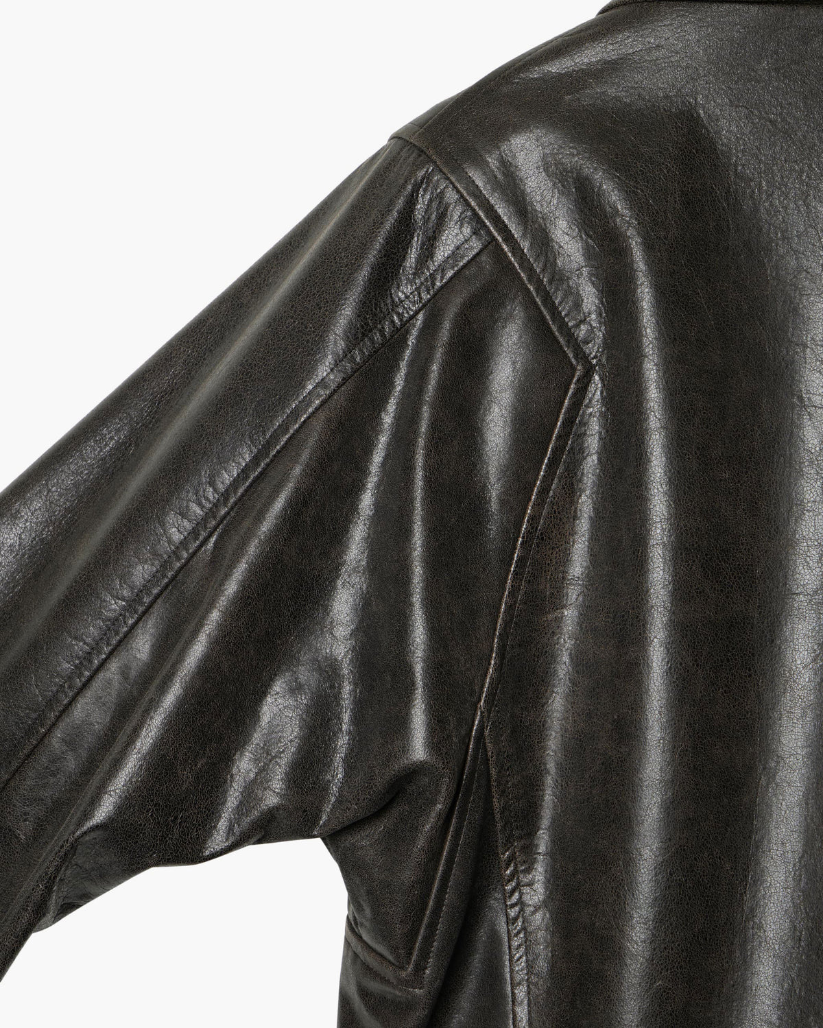 MODIFIED-SLEEVE LEATHER MOTOR JACKET