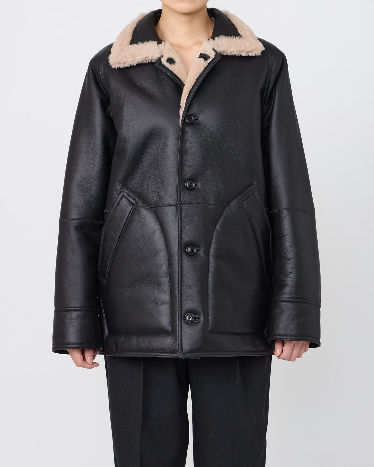 REVERSIBLE MOUTON BLOUSON / WOMENS