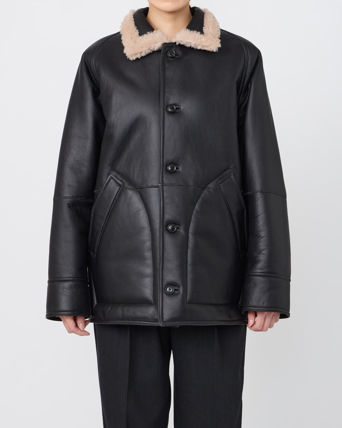 REVERSIBLE MOUTON BLOUSON / WOMENS