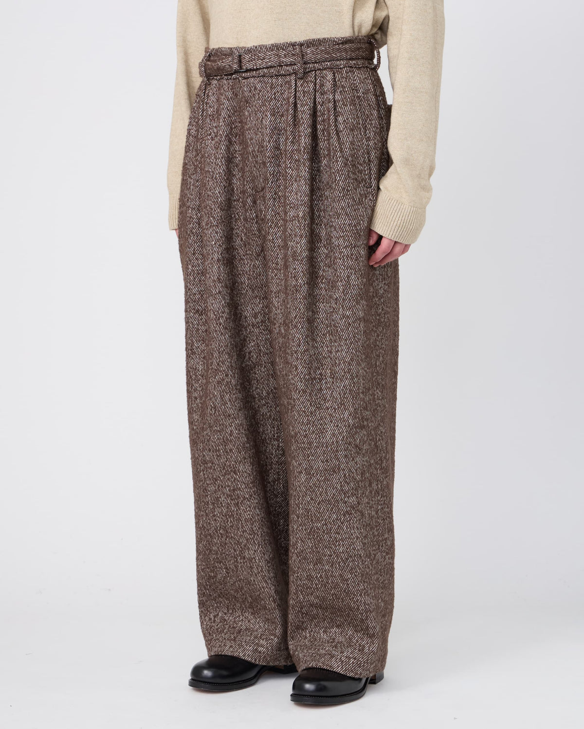 BELTED WIDE PANTS