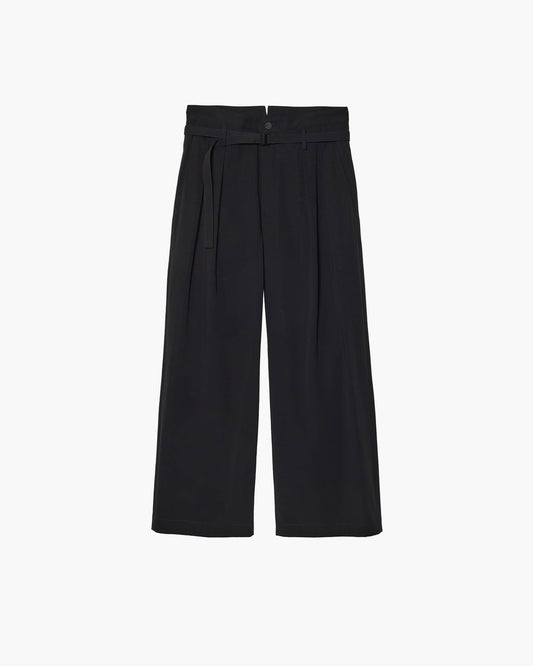 BELTED HIGH-WAIST BAGGY PANTS