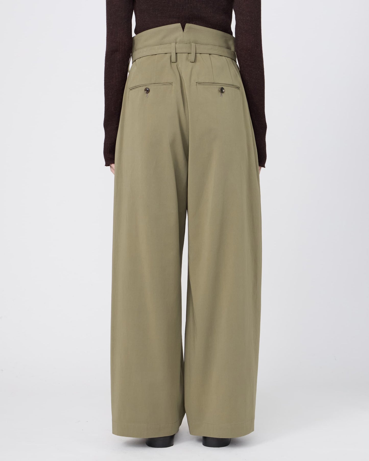 BELTED HIGH-WAIST BAGGY PANTS