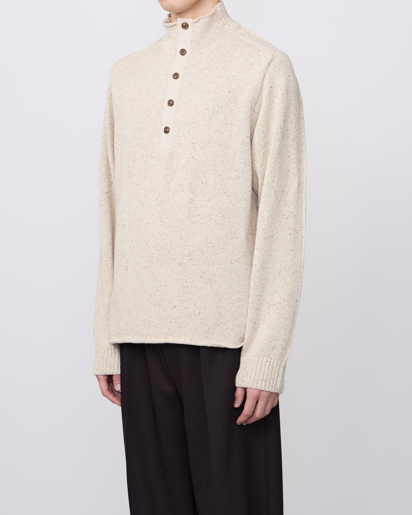 BOTTLE-NECK KNIT PULLOVER