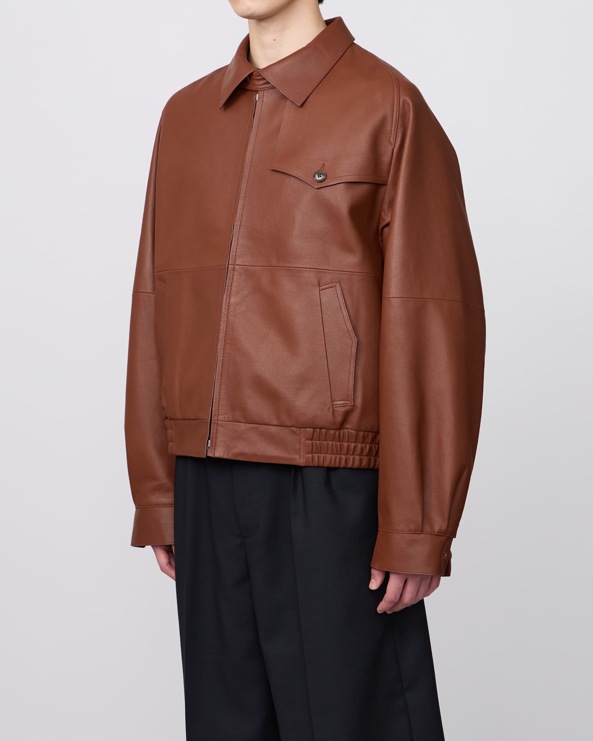 超高級★極美品◎CITY　ガンフラップジップブルゾン　S　ブラウン GUNFLAP ZIP BLOUSON – IRENISA