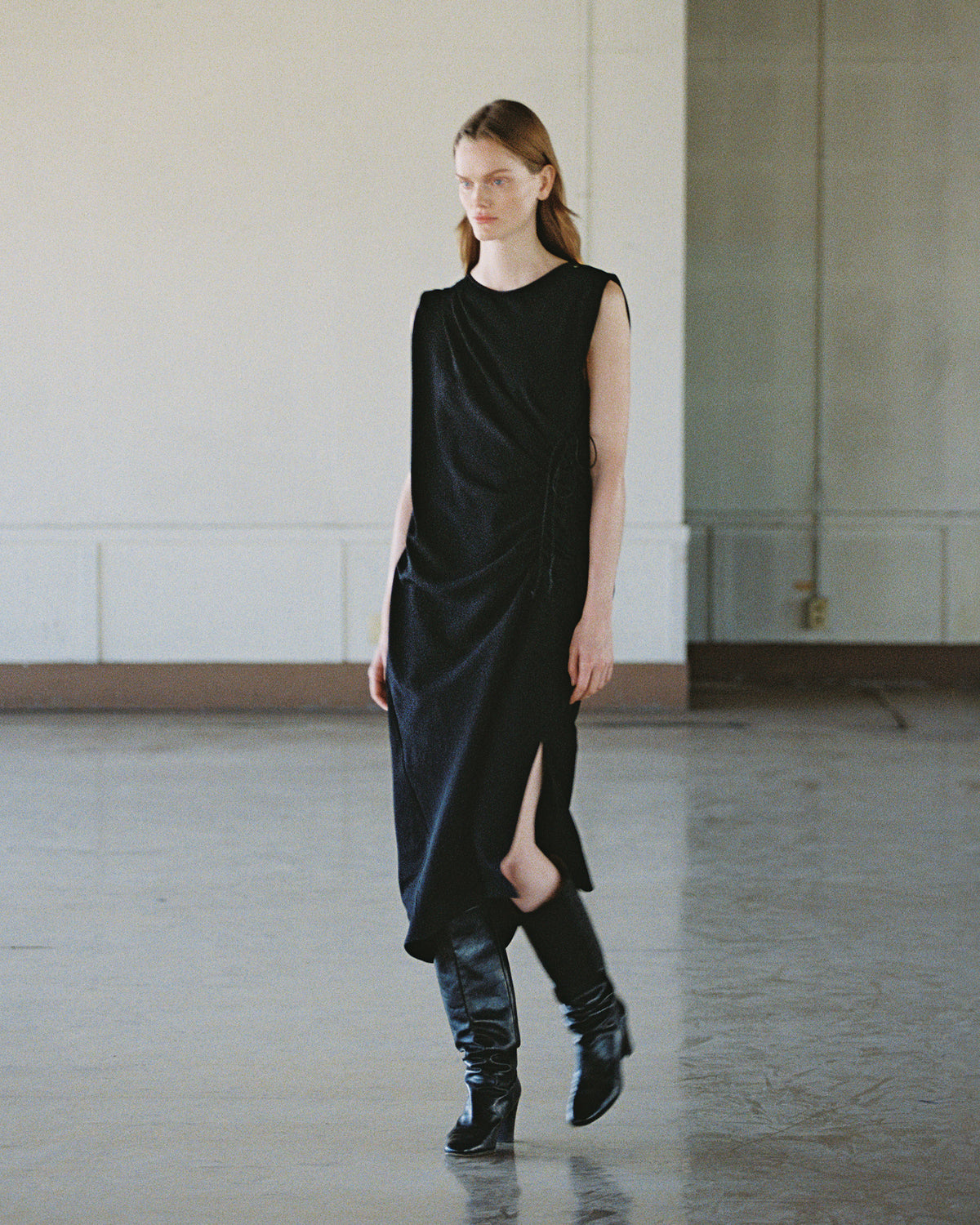 DRAPED GATHERED DRESS