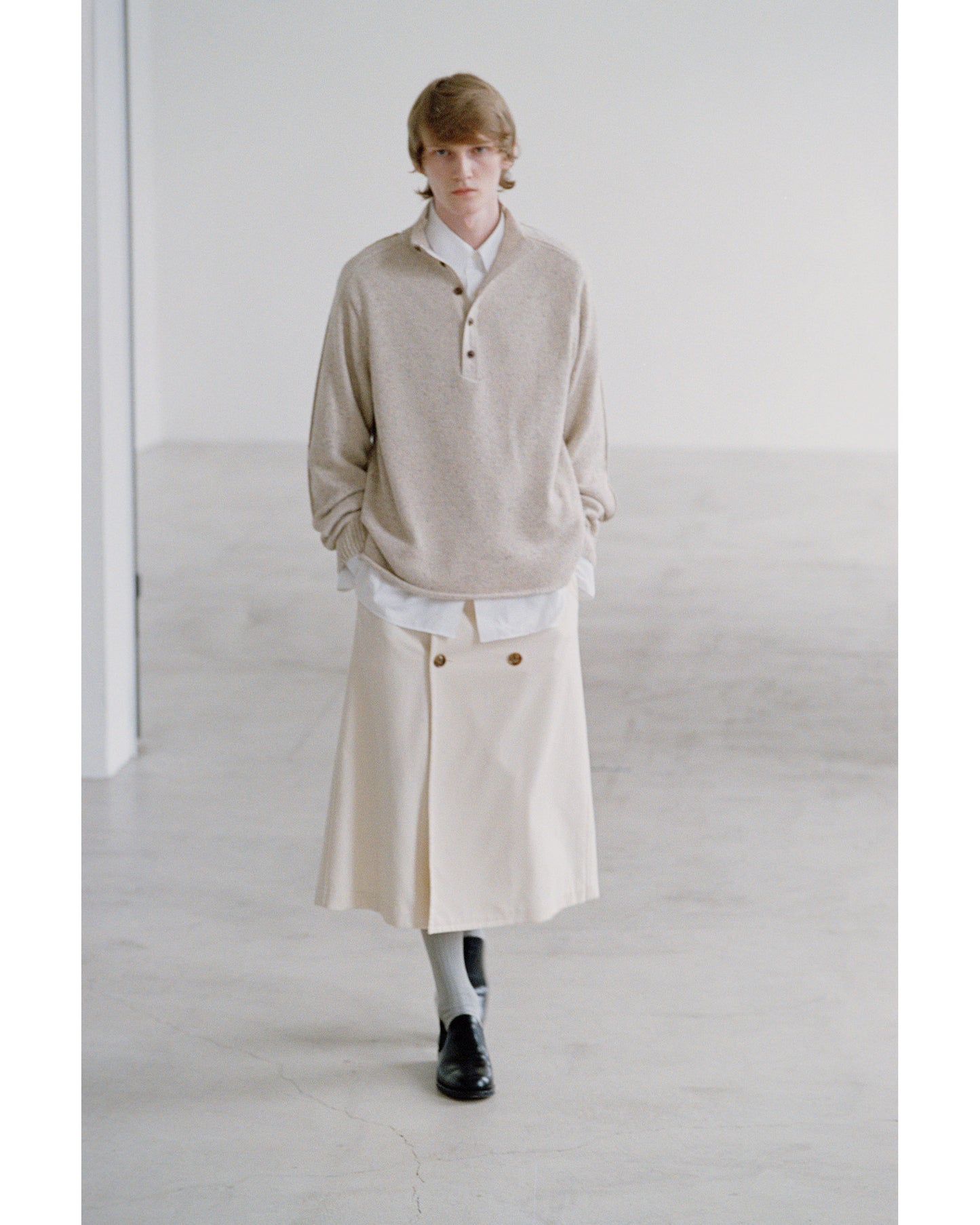 BOTTLE-NECK KNIT PULLOVER