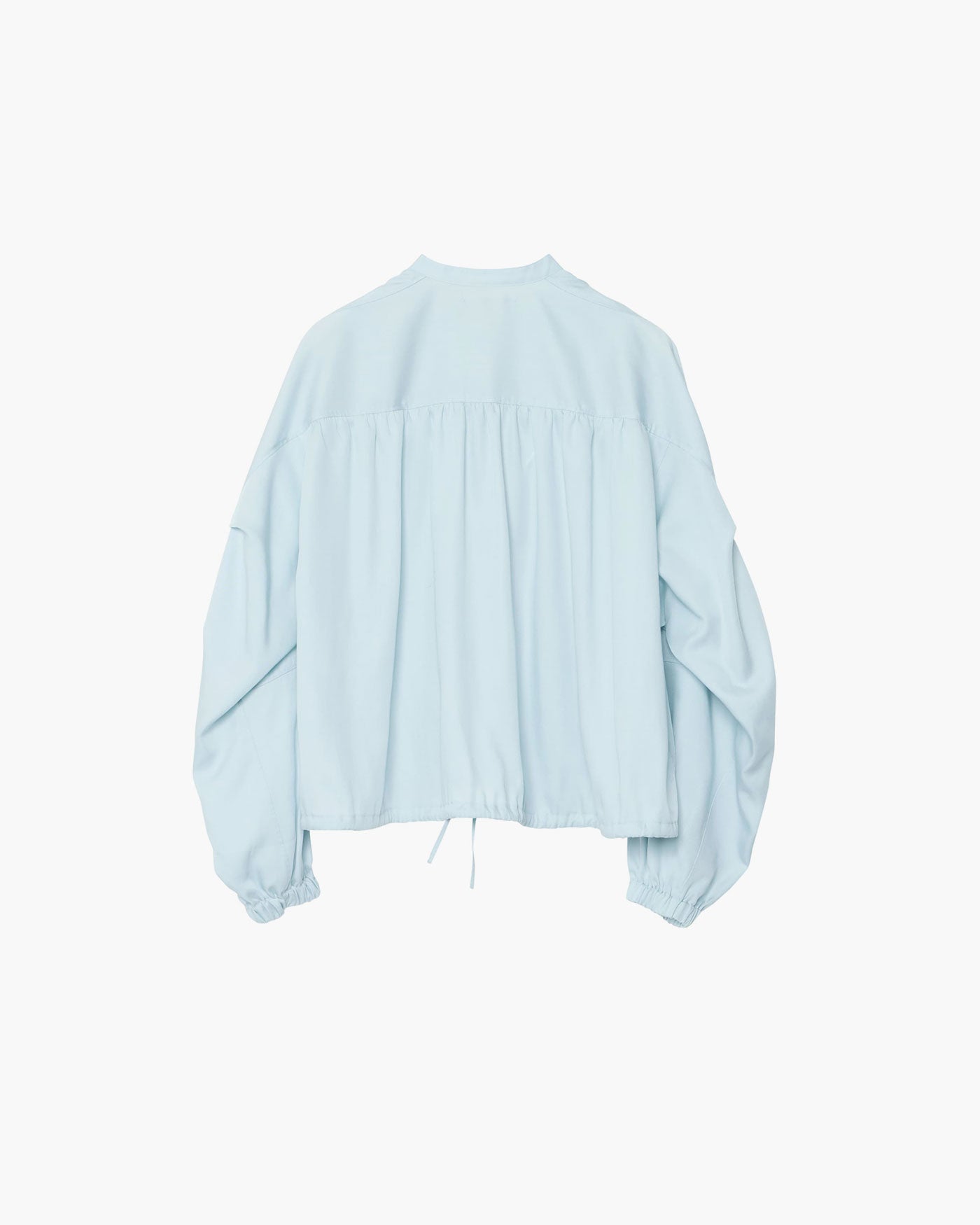BAND COLLAR SLIT NECK BLOUSE