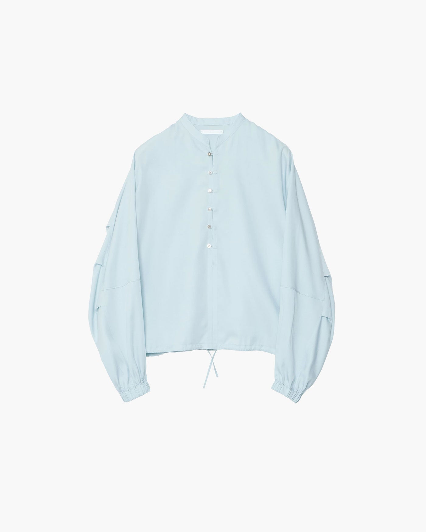 BAND COLLAR SLIT NECK BLOUSE