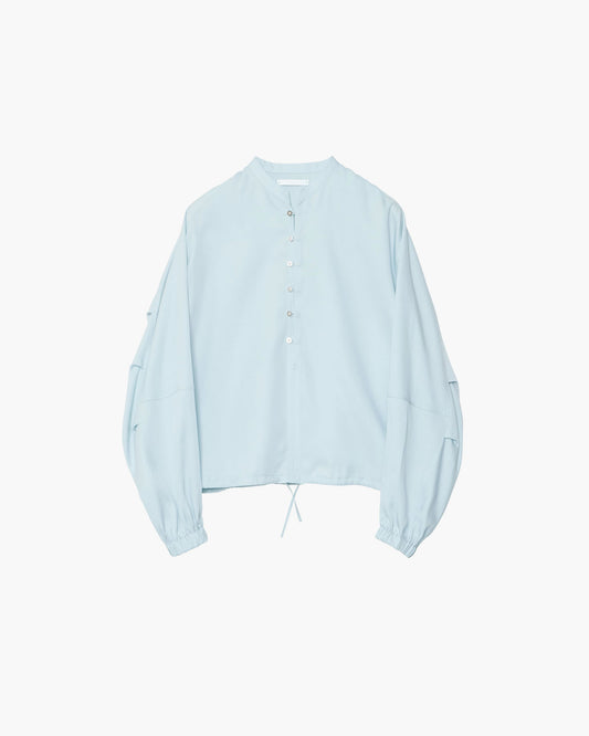 BAND COLLAR SLIT NECK BLOUSE