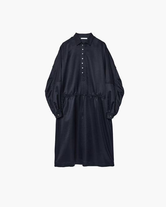 SLIT NECK GATHER DRESS