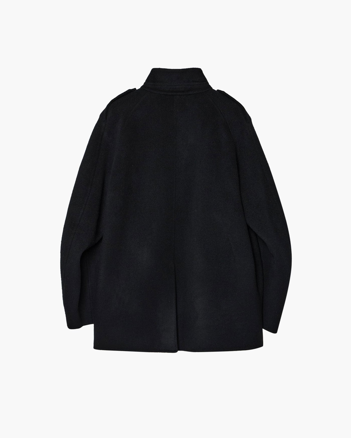 EPAULET STAND COLLAR HALF COAT