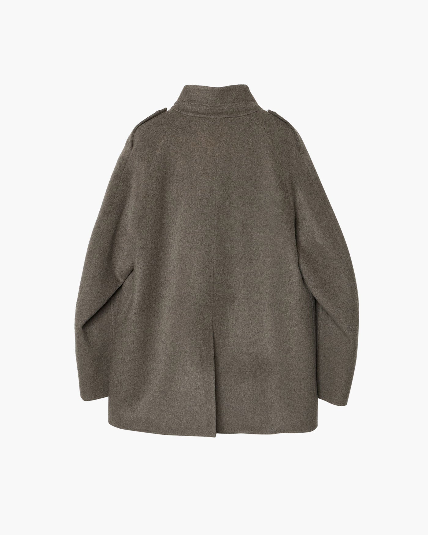 EPAULET STAND COLLAR HALF COAT