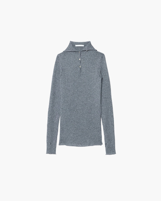 RAMIE-BLEND RIB KNIT PULLOVER